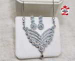 Beautiful Fancy Silver zircon Choker locket set 4 Girl